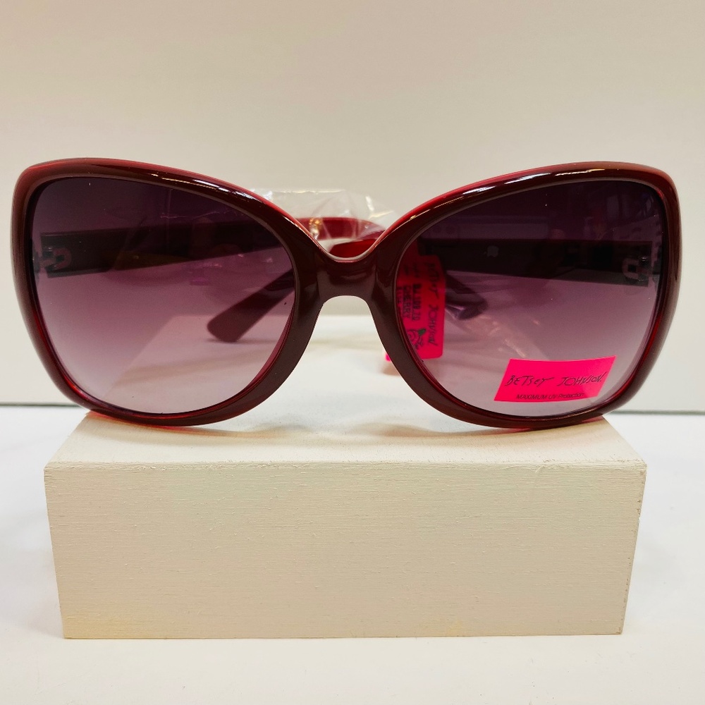 BETSEY JOHNSON Cherry BJ 109 70 AUTHENTIC SUNGLASSES 55 19 130 NIB Red MSRP$125